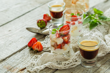 Traditional eton mess with strawberry