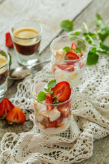 Traditional eton mess with strawberry