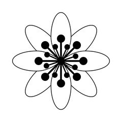 black and white flower icon