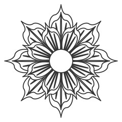 black and white flower icon