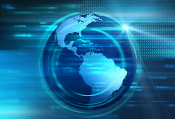 earth futuristic technology abstract background illustration