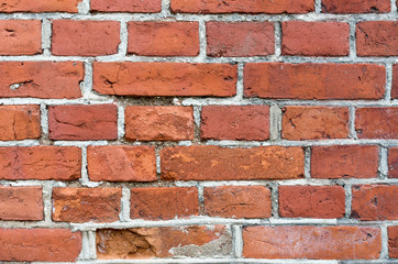 Old brick wall. Red brick wall texture. Texture of old brickwork.