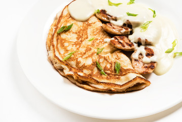 pancakes with meat