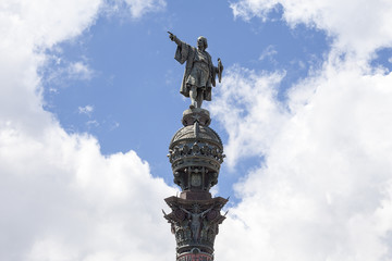 Fototapeta na wymiar Details of Columbus Monument, Barcelona, Spain.