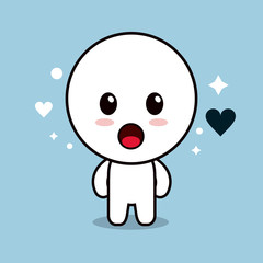 Kawaii icon. Circle Cartoon design. Vector graphic