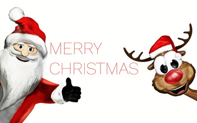 christmas santa claus happy thumbs up 3d render