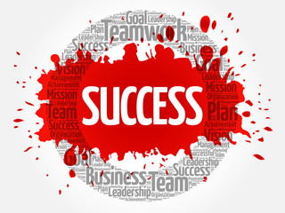 Success circle word cloud, business concept