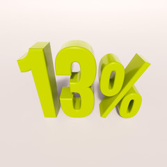 Percentage sign,13 percent
