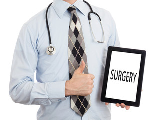 Doctor holding tablet - Surgery