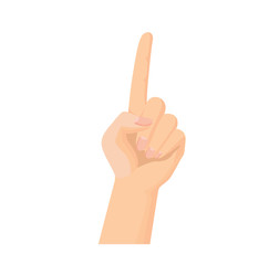 Vector of hand with one finger up for count one or pointing finger 