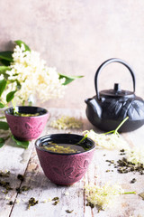 Green tea with elder flower