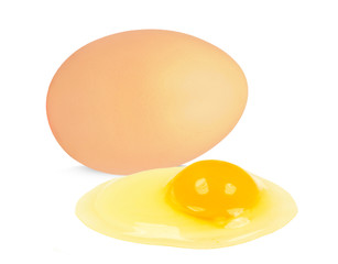 eggs and egg yolk isolated