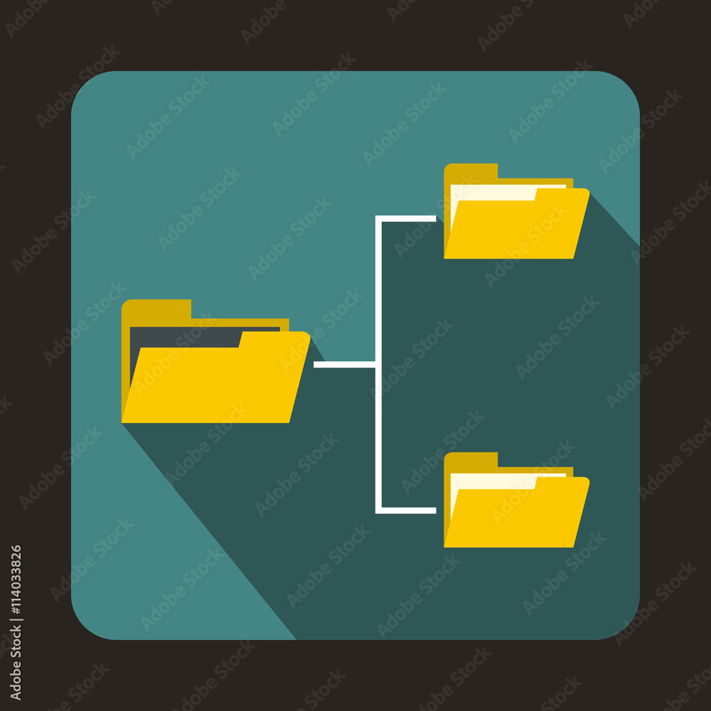 Poster folders structure icon in flat style