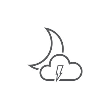 moon and lightning icon