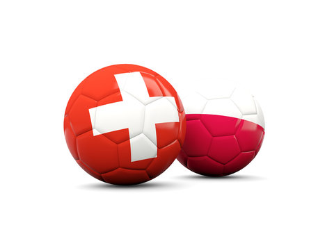 Poland and Switzerland soccer balls