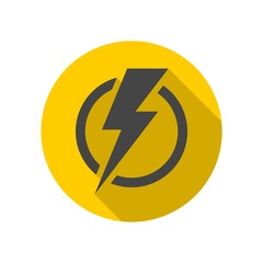 Lightning bolt icon with long shadow