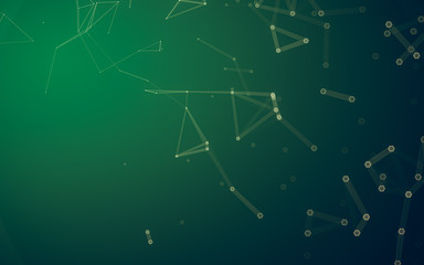 Abstract polygonal space low poly dark background, 3d rendering