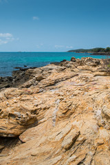Rocks, sea and sky are beautiful in Thailand.