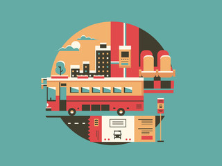 City bus conceptual icon