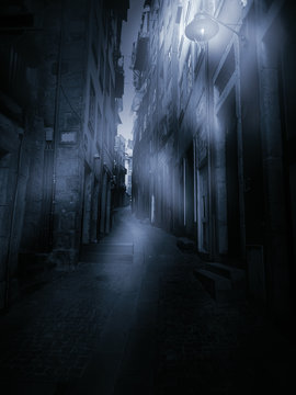 Foggy narrow street