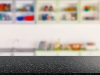 granite counter top with kitchen cabinet background
