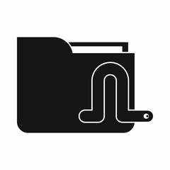 Computer worm icon, simple style