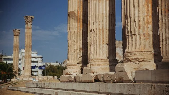 Ruins of the Temple of Olympian Zeus in Athens, Greece