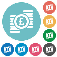 Flat pound coins icons