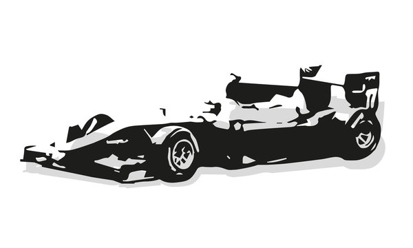 Formula car vector silhouette illustration