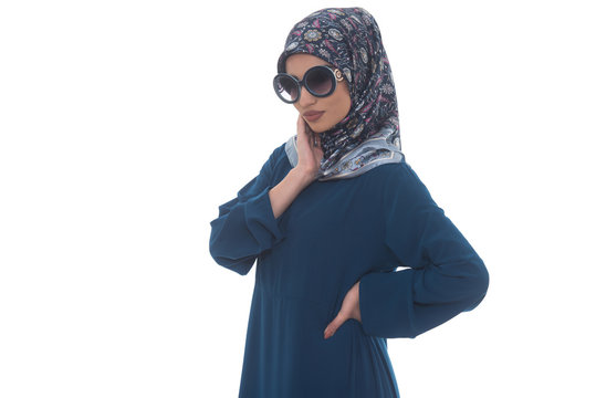 Muslim Woman Wearing Hijab And Sunglasses