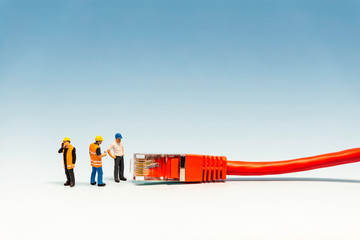 Network Communication concpet. Macro photo