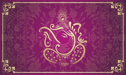 Ganesha, wedding card, royal Rajasthan, India