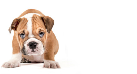 Portrait of english bulldog puppy - 114038270