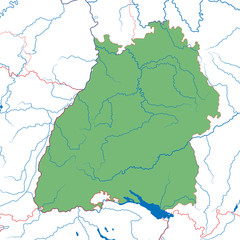 Bundesland Baden-Württemberg - Landkarte