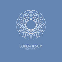 Luxury Logotype. White logotype. Sign in the shape of a flower. Simple geometric logo for boutique.