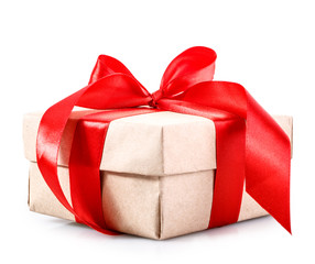 gift box red bow isolated