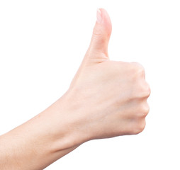 thumb up isolated on white background