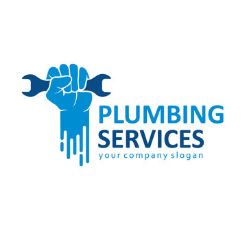 Flat logo design for plumbing company.