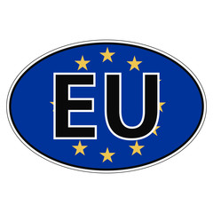 Sticker on car, flag European, Union, Europa