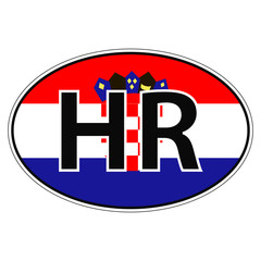 Sticker on car, flag Croatia, Croatian
