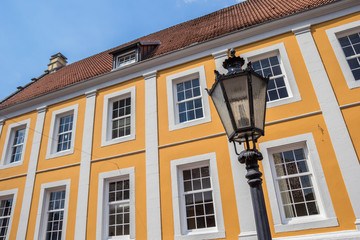 Street light in front of old building in Lingen