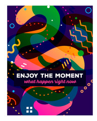 Vector illustration of colorful abstract composition with text o