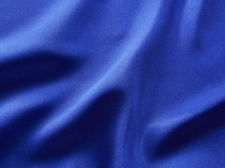 青いサテン生地の布