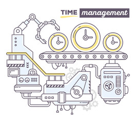 Vector illustration of creative professional mechanism to produc