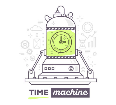 Vector illustration of creative professional mechanism of time w