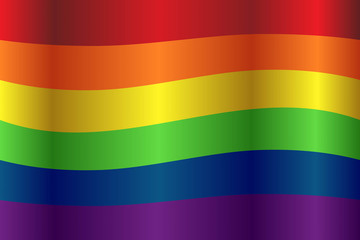 Vector waving curvy LGBT flag