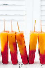 Homemade frozen grapefruit natural juice popsicles 