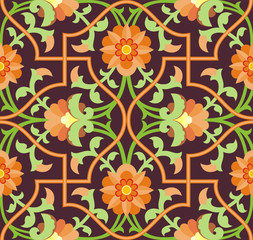 Arabesque. Pattern in Moorish style. Arab seamless texture. Element of design. Islamic  background.