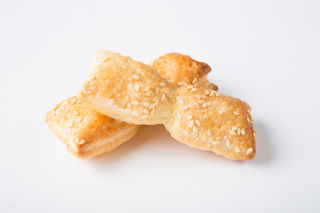 Baked sticks on white