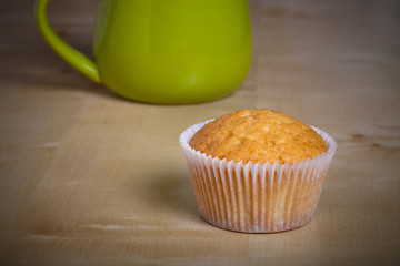 Fresh cupcake desert before decoration. Selective focus. Shallow